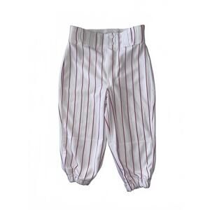 ⭐Champro Baseball Pants Youth Lg Red Pinstripes Elastic Cuff Great Condition